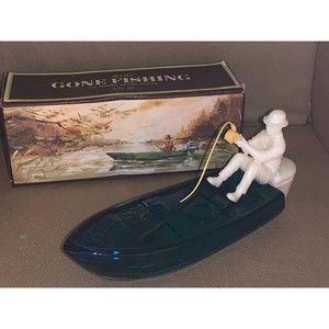 Vintage AVON Gone Fishing Boat - Tai Winds After Shave 5 fl. oz. Tan 1